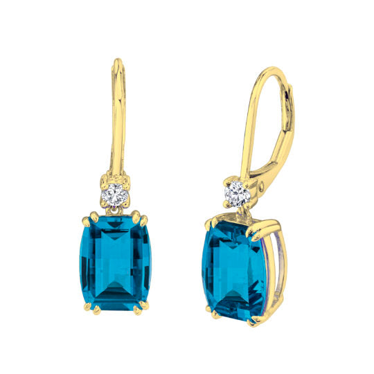 London Blue Topaz and Diamond Dangles