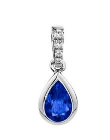 Blue Sapphire Pear-Cut Pendant Necklace - Skeie's Jewelers