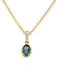 London Blue Topaz Oval Bezel-Set Pendant - Skeie's Jewelers