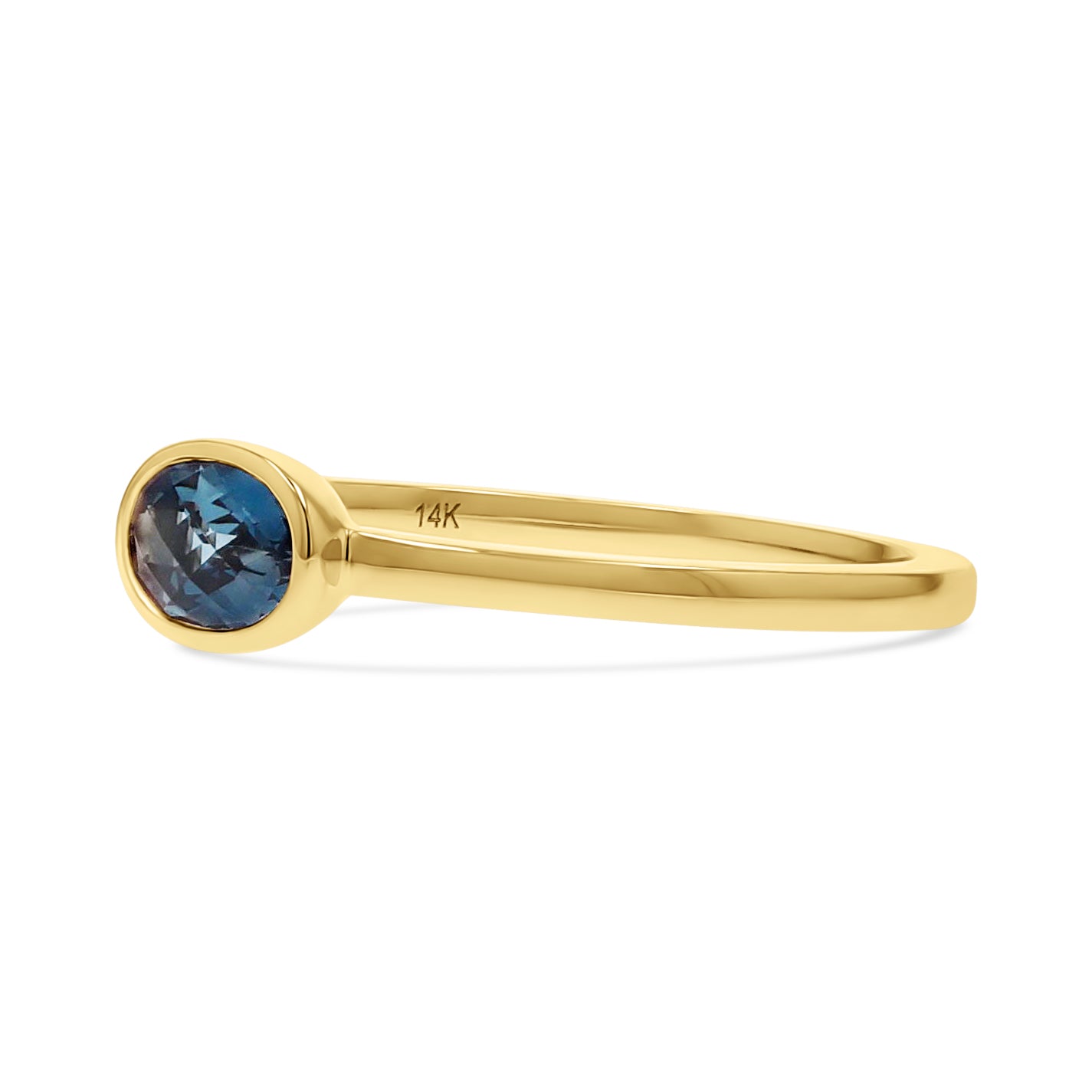 London Blue Topaz Gold Bezel Ring - Skeie's Jewelers