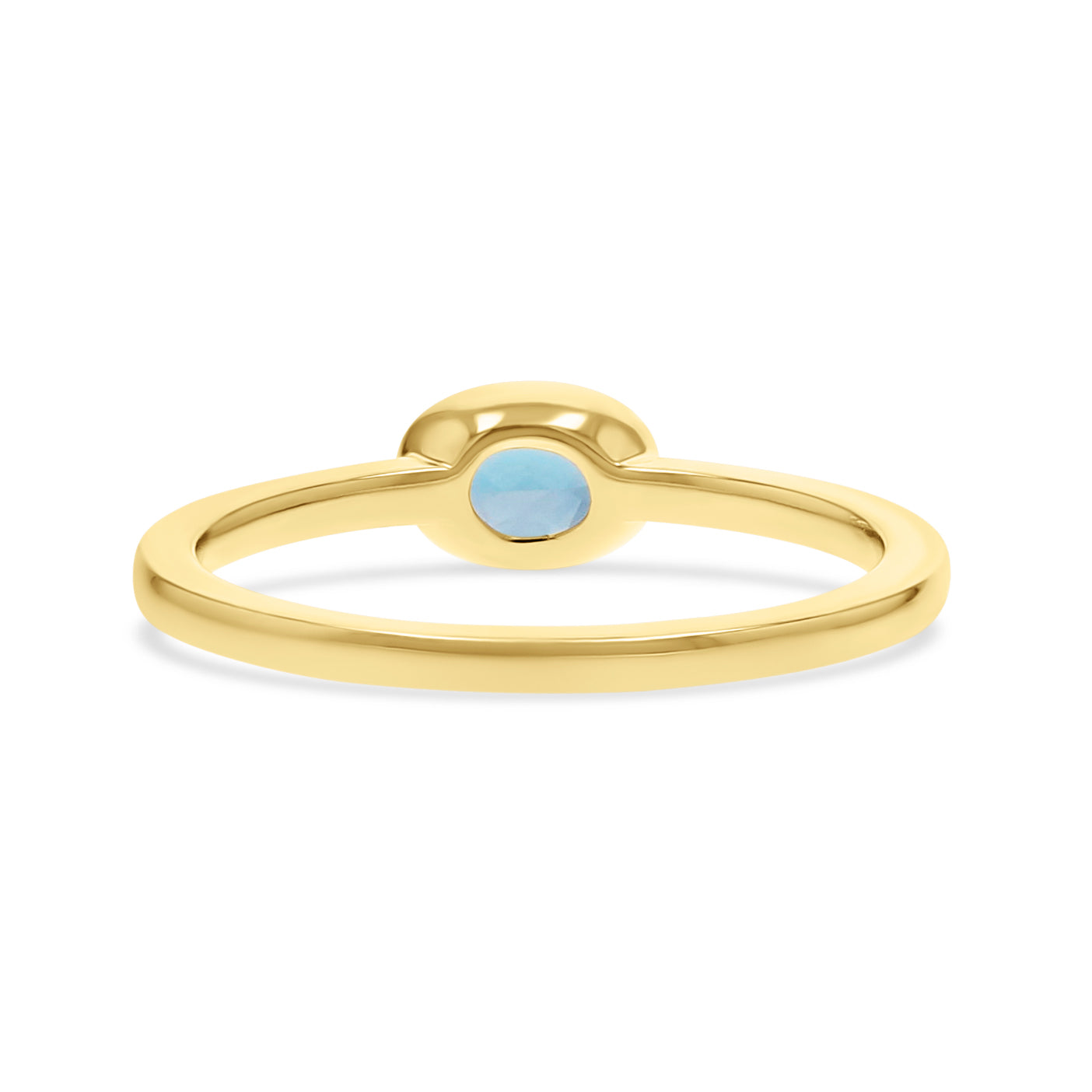 London Blue Topaz Gold Bezel Ring - Skeie's Jewelers
