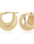Tapered Puffy Gold Hoop Earrings - Skeie's Jewelers