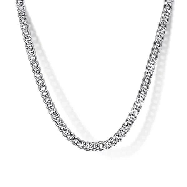 Gabriel & Co. Sterling Silver Solid Men's Cuban Link Chain Necklace