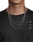 Gabriel & Co. 22 Inch 925 Sterling Silver Men's Wheat Chain Necklace - Skeie's Jewelers