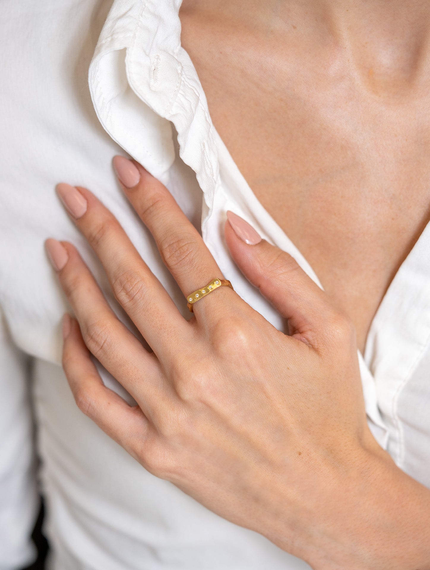 Lika Behar 22kt Gold Stockton Diamond-Set Ring - Skeie's Jewelers