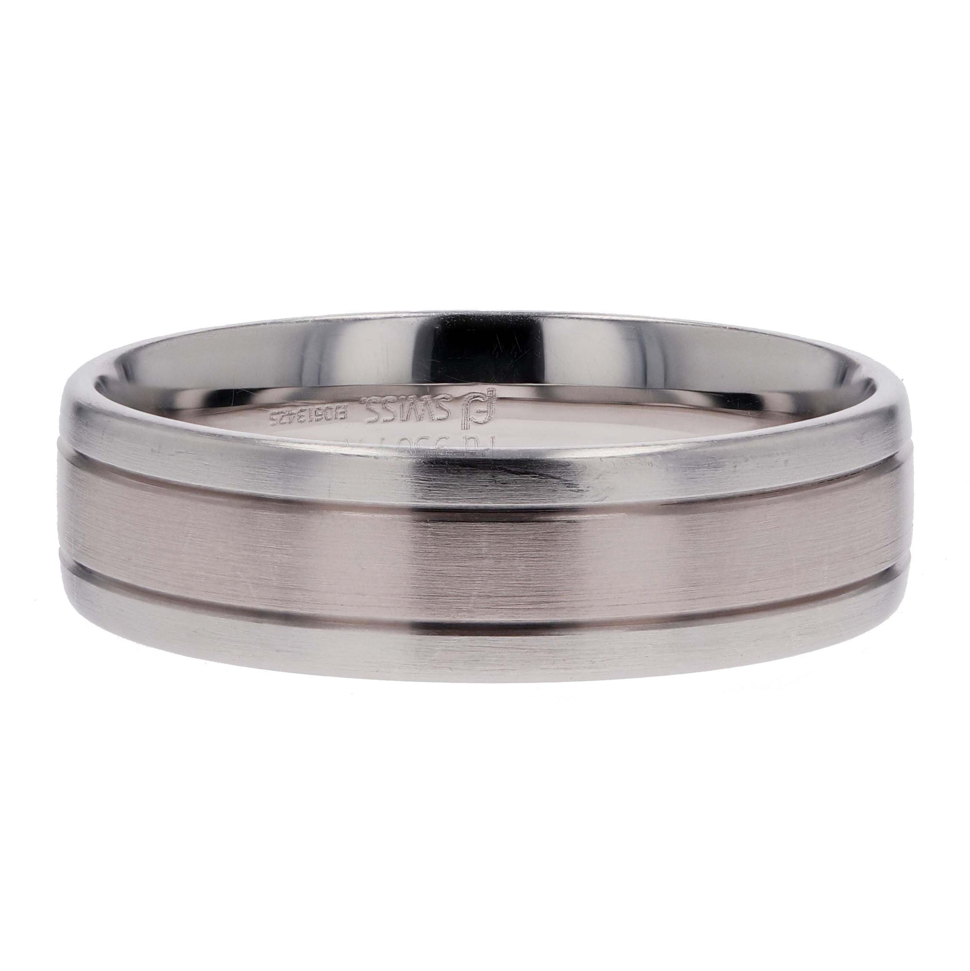 Furrer Jacot Two Tone Satin Wedding Band - Skeie's Jewelers