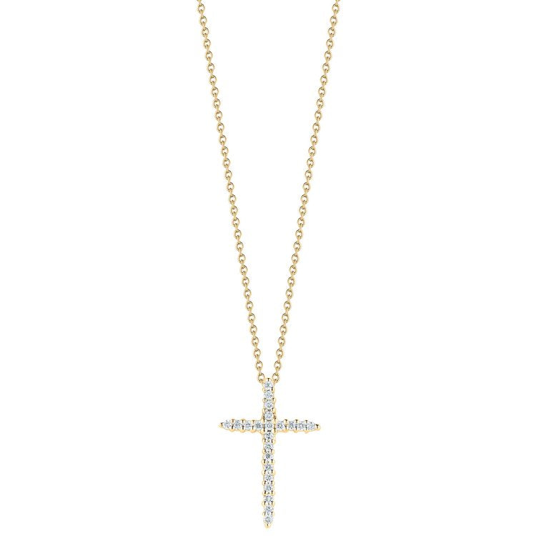 Roberto Coin Skinny Diamond Cross Necklace - Skeie's Jewelers