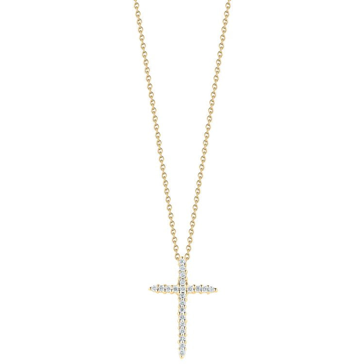 Roberto Coin Diamond Cross Pendant Necklace - Skinny