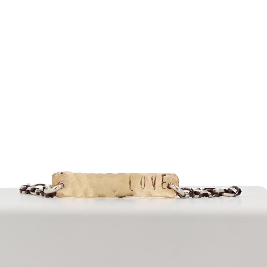 Arianna Nicolai Love-Stamped Bar Bracelet