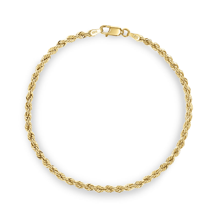 Yellow Gold Rope Chain Bracelet