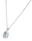 Elongated Cushion-Cut Aquamarine Bezel Pendant - Skeie's Jewelers