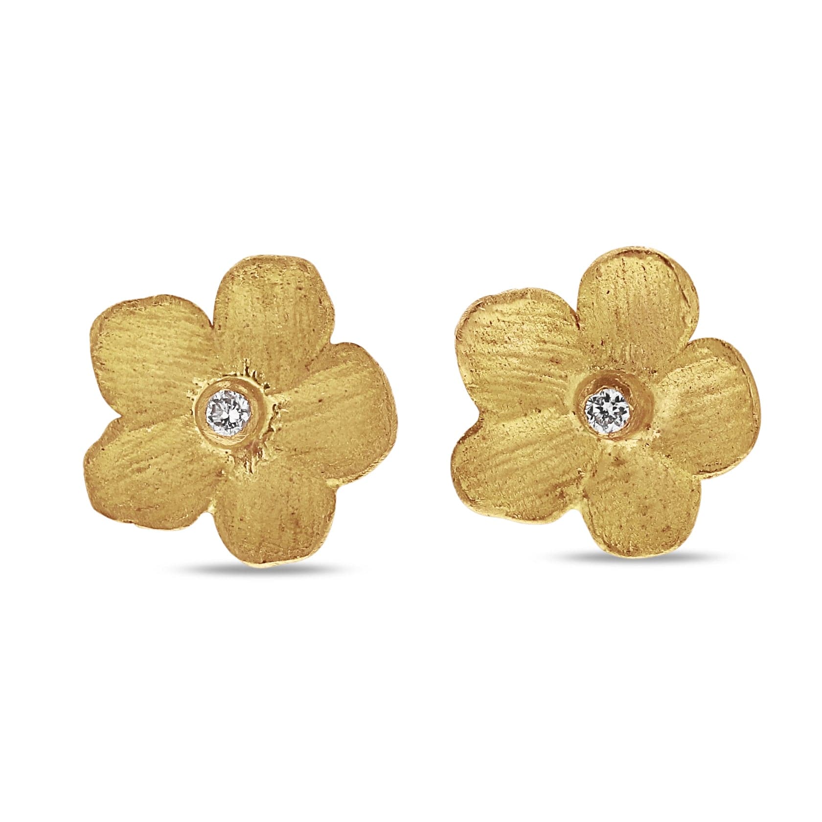 Yellow Gold Buttercup Flower Stud Earrings by Lika Behar - Skeie's Jewelers