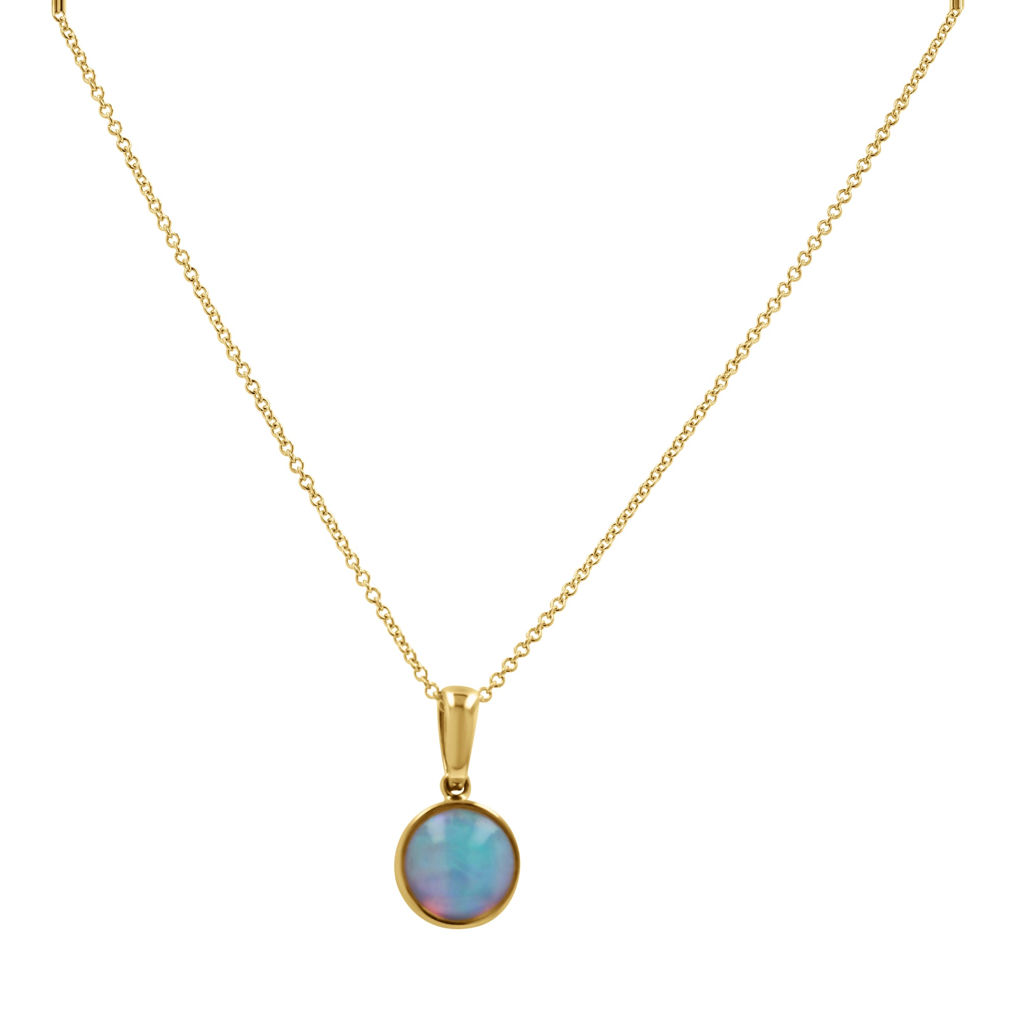 Ethiopian Opal Bezel Pendant Necklace - Skeie's Jewelers