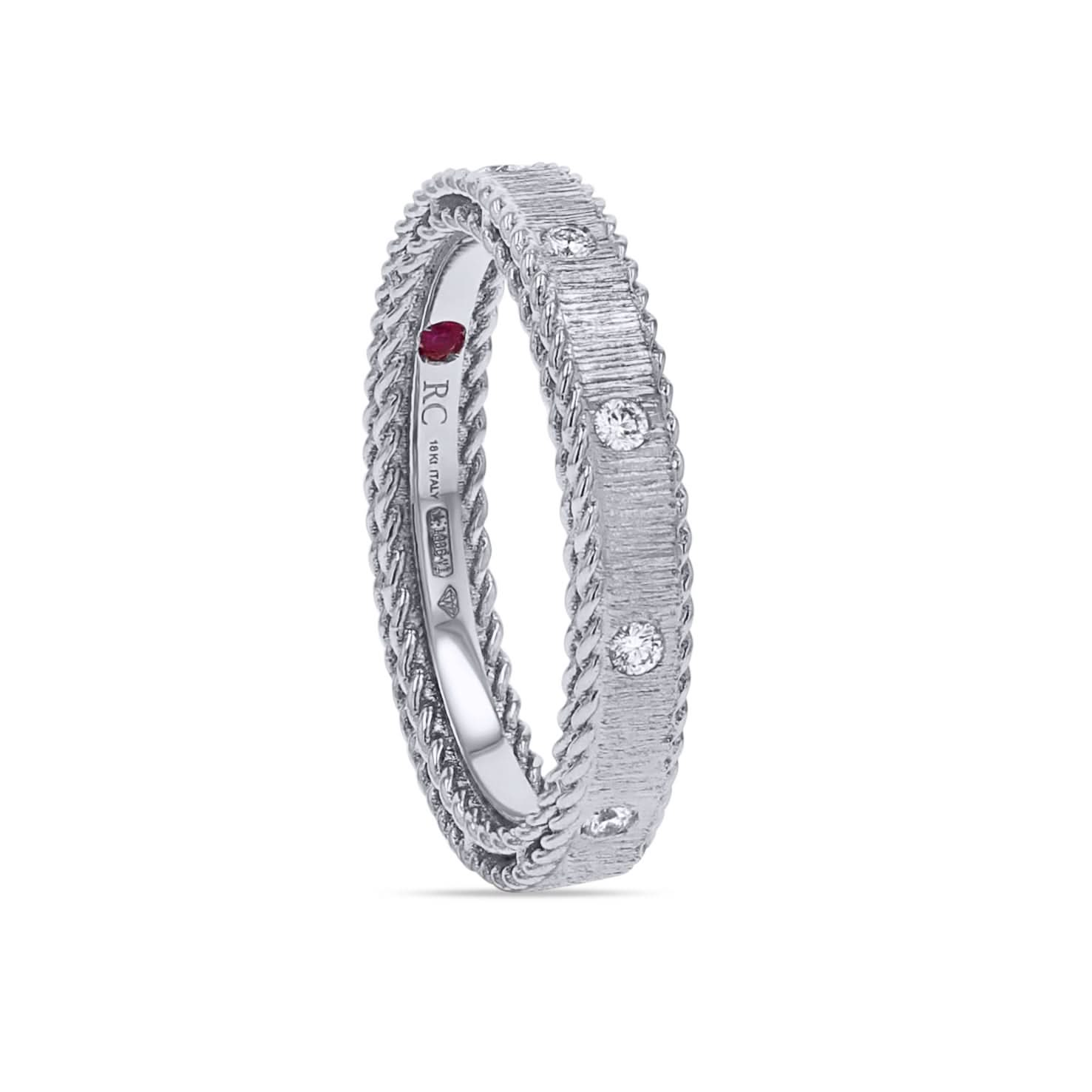 Roberto Coin Flush-Set Diamond Princess Band - Skeie's Jewelers