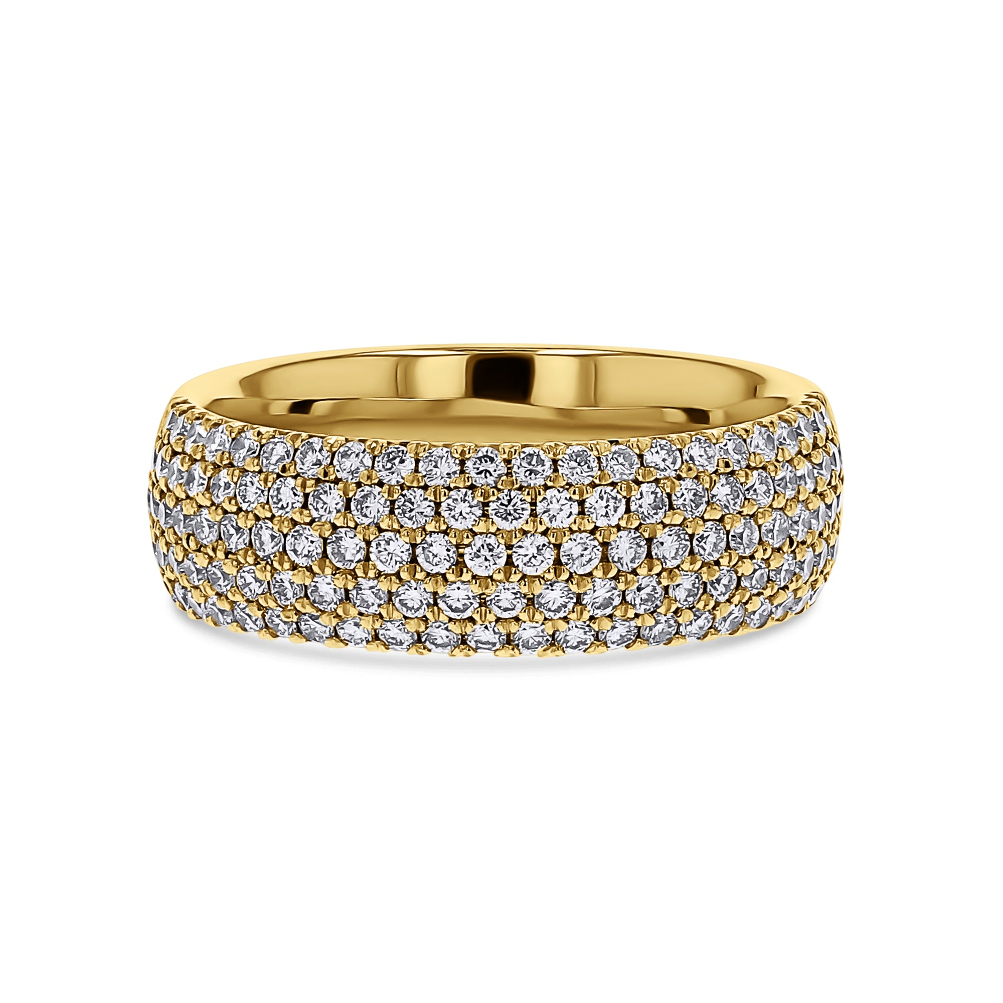 5-Row Half-Round Pave Diamond Ring - Skeie's Jewelers