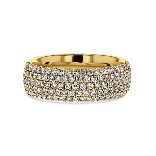 5-Row Half-Round Pave Diamond Ring - Skeie's Jewelers