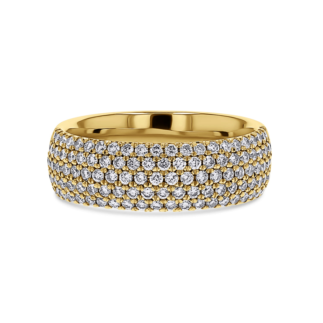 5-Row Half-Round Pave Diamond Ring