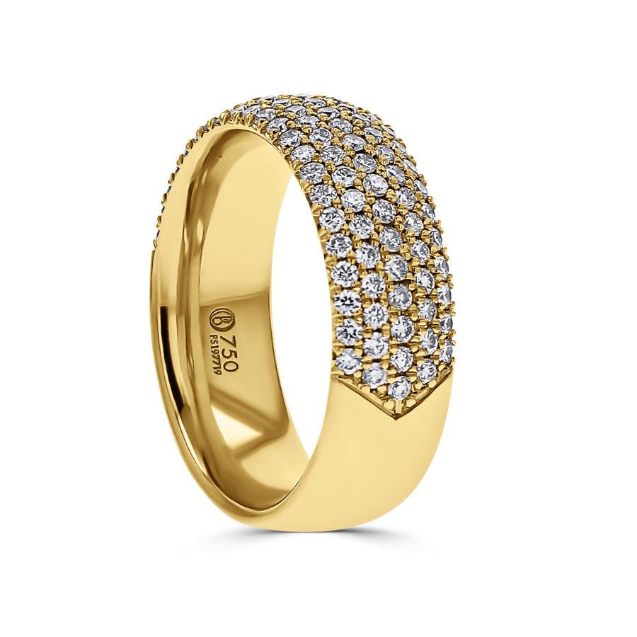 5-Row Half-Round Pave Diamond Ring