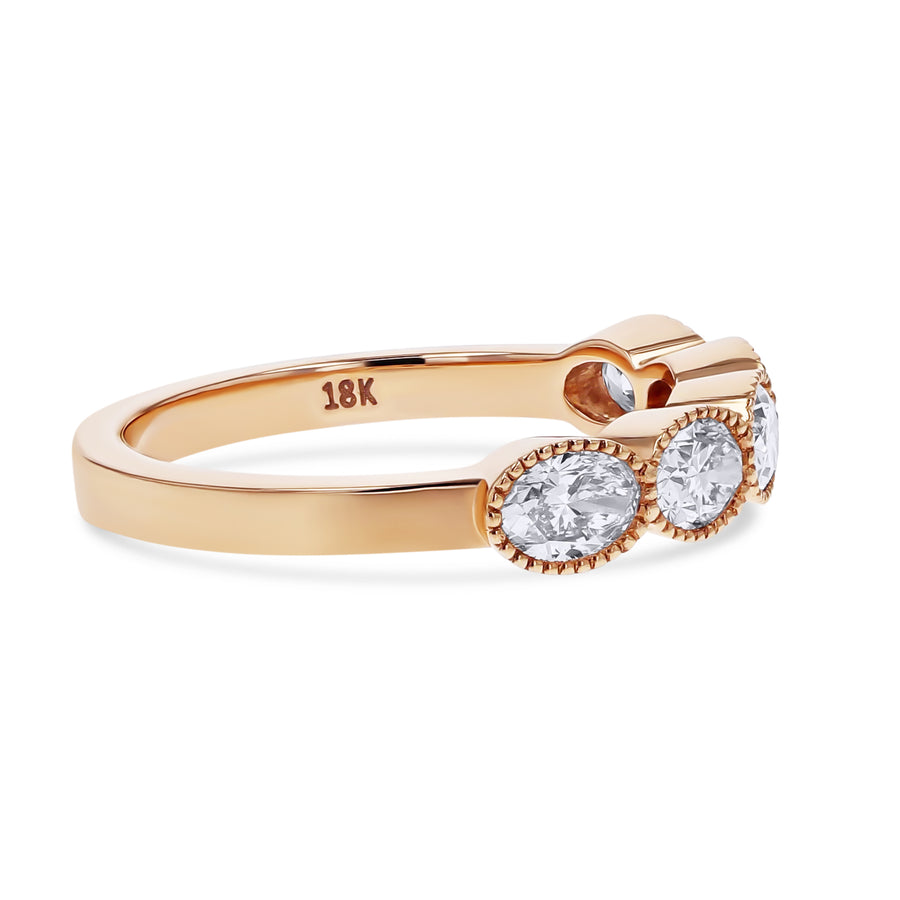 Skeie's Legacy Collection Beaded Oval Diamond Band