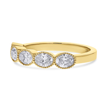 Skeie's Legacy Collection Beaded Oval Diamond Band