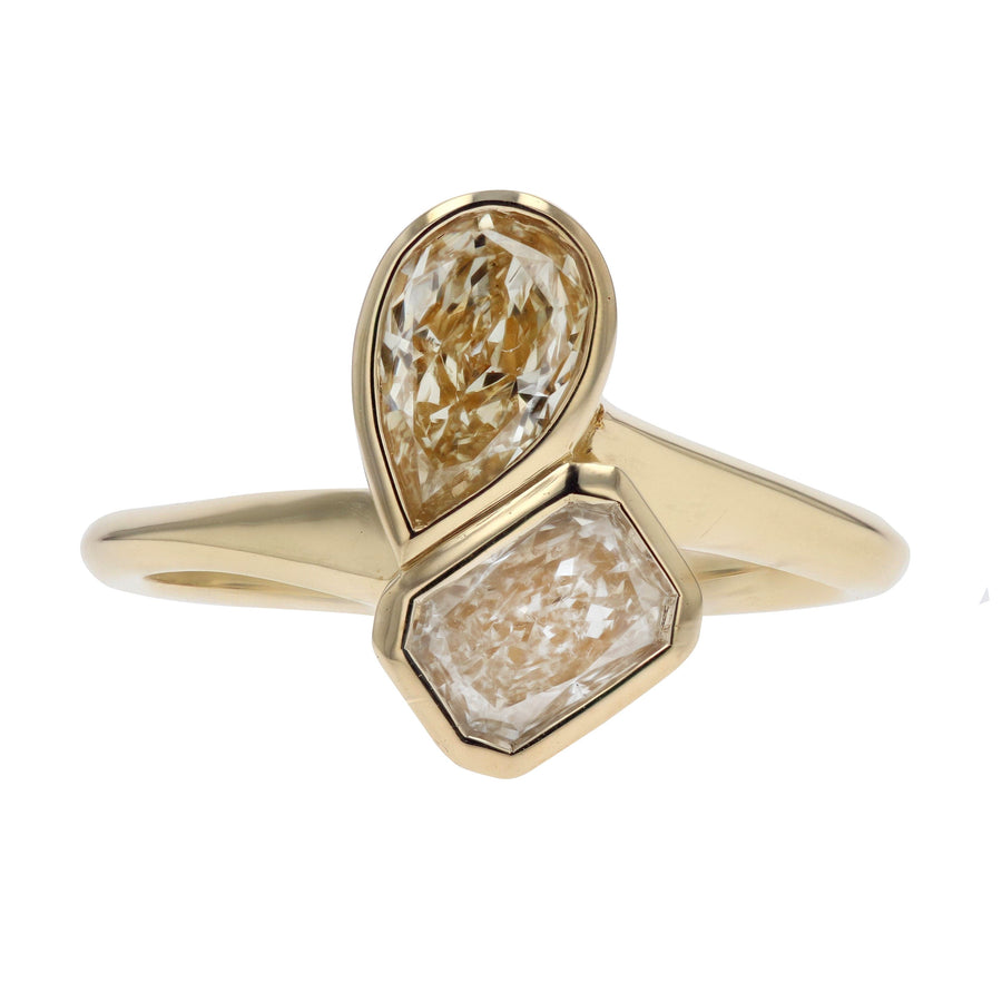 Fancy Yellow & Natural Diamond Toi et Moi Engagement Ring - Skeie's Jewelers