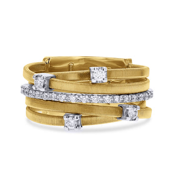 Marco Bicego®  'Goa' Gold 5-Row Diamond Stack Ring