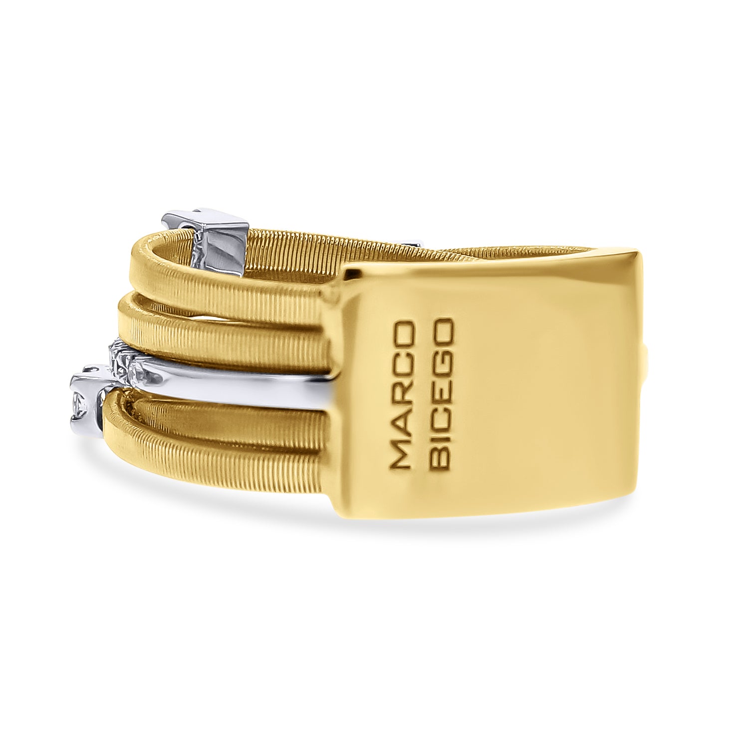 Marco Bicego®  'Goa' Gold 5-Row Diamond Stack Ring - Skeie's Jewelers