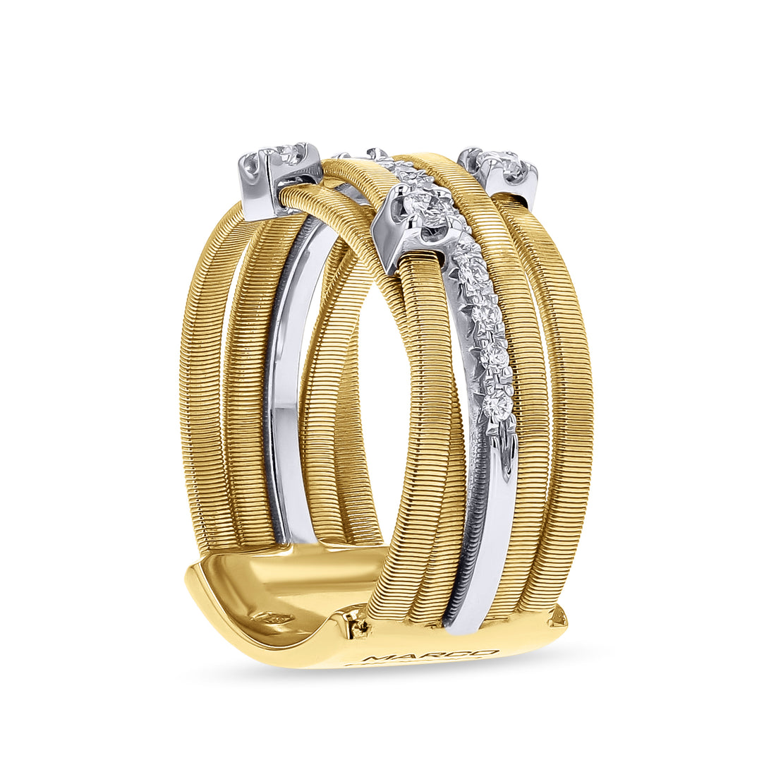 Marco Bicego®  'Goa' Gold 5-Row Diamond Stack Ring