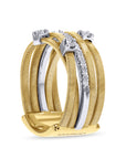 Marco Bicego®  'Goa' Gold 5-Row Diamond Stack Ring - Skeie's Jewelers