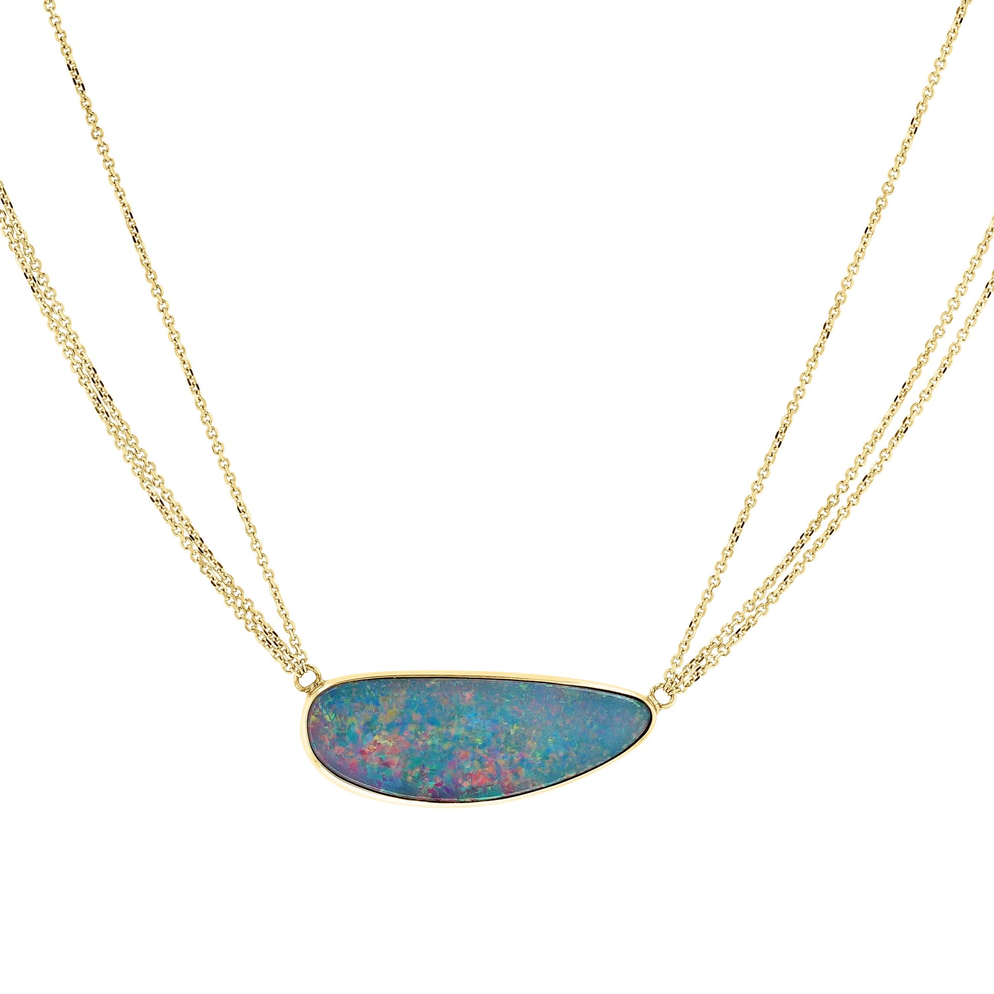 Triple Chain Boulder Opal Pendant by Kimberly Collins - Skeie's Jewelers