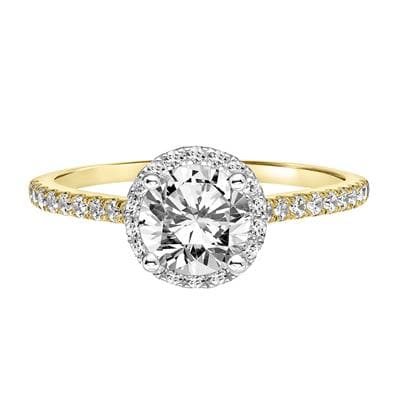 Diamond Accented Halo Engagement Ring - Skeie's Jewelers