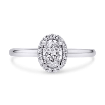 Floating Halo Oval Engagement Ring - Skeie's Jewelers