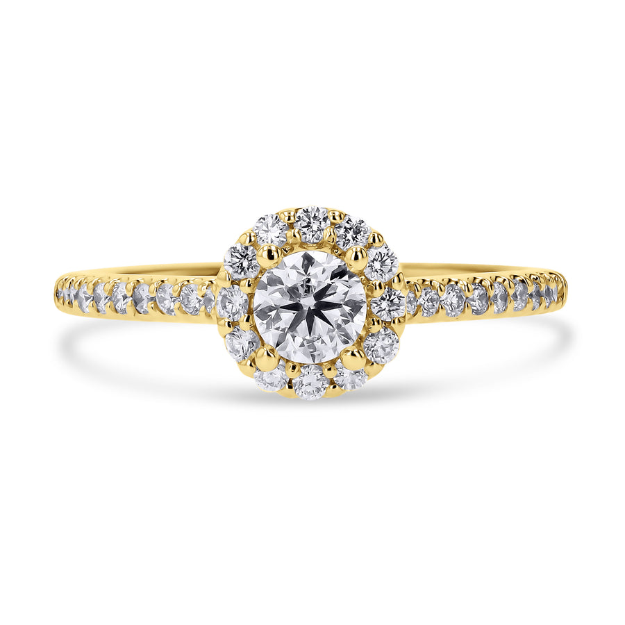 Dainty Diamond Halo Engagement Ring