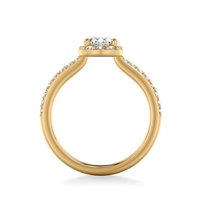 Pear-Cut Graduating Halo Engagement Ring - Skeie's Jewelers