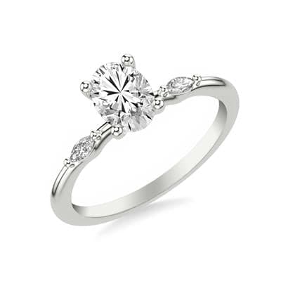 Three Stone Marquise Shoulder Engagement Ring - Skeie's Jewelers