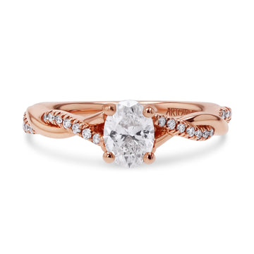 Alternating Diamond Accented Twist Engagement Ring - Skeie's Jewelers