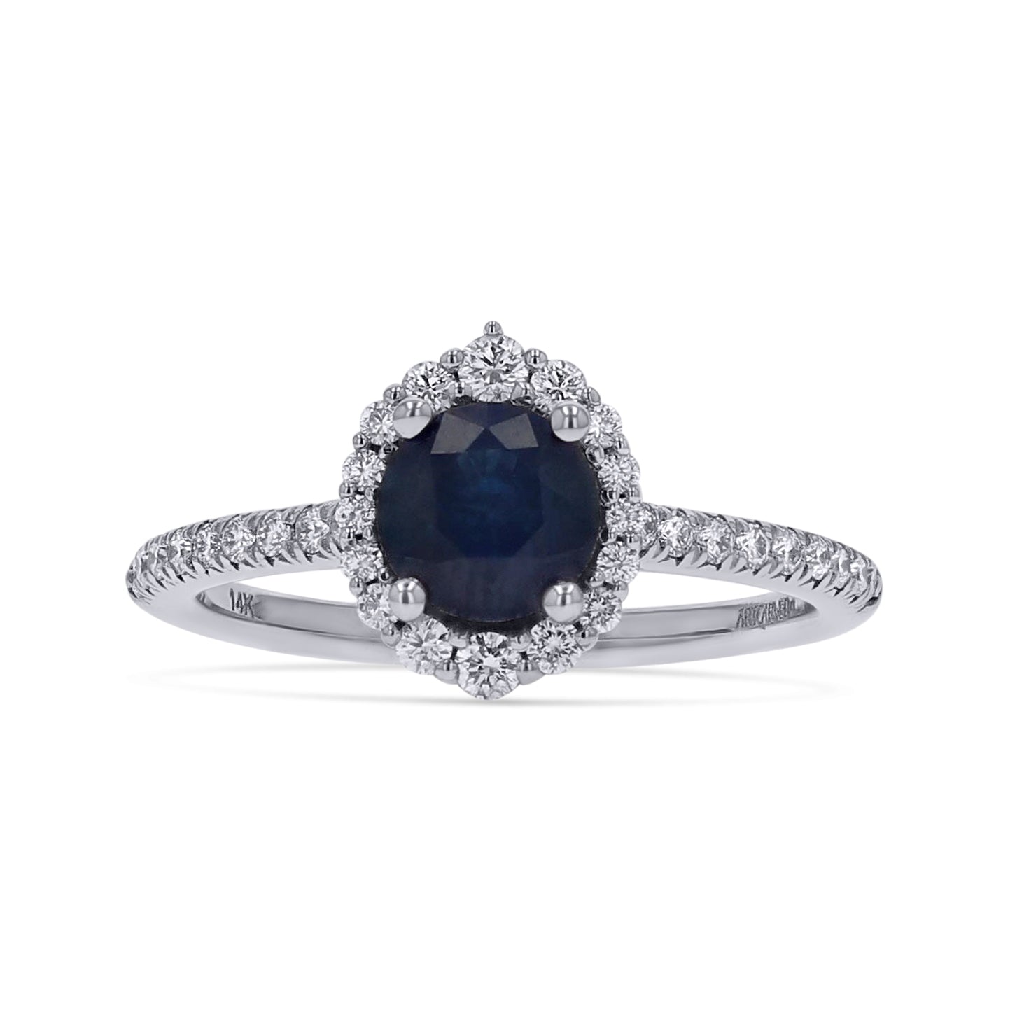 Sapphire and Diamond Halo Engagement Ring - Skeie's Jewelers