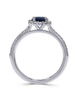Sapphire and Diamond Halo Engagement Ring - Skeie's Jewelers