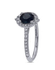 Sapphire and Diamond Halo Engagement Ring - Skeie's Jewelers
