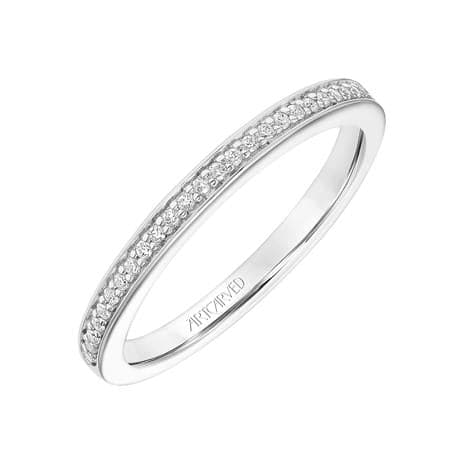 Goldman 14k White Gold Men's Diamond Wedding Band