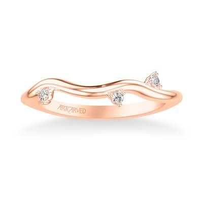 Vine Inspired Rose Gold Wedding Band