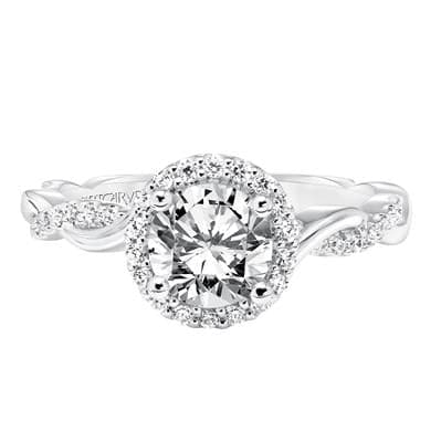 Alternating Diamond Twist Halo Engagement Ring - Skeie's Jewelers