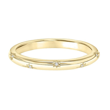 'Celestial" Diamond Accented Wedding Band - Skeie's Jewelers