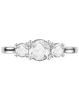 Three-Stone Rose-Cut Natural Diamond Engagement Ring - Skeie's Jewelers