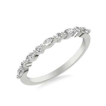 Stackable Diamond Band with Alternating Round and Marquise Diamonds - Skeie's Jewelers