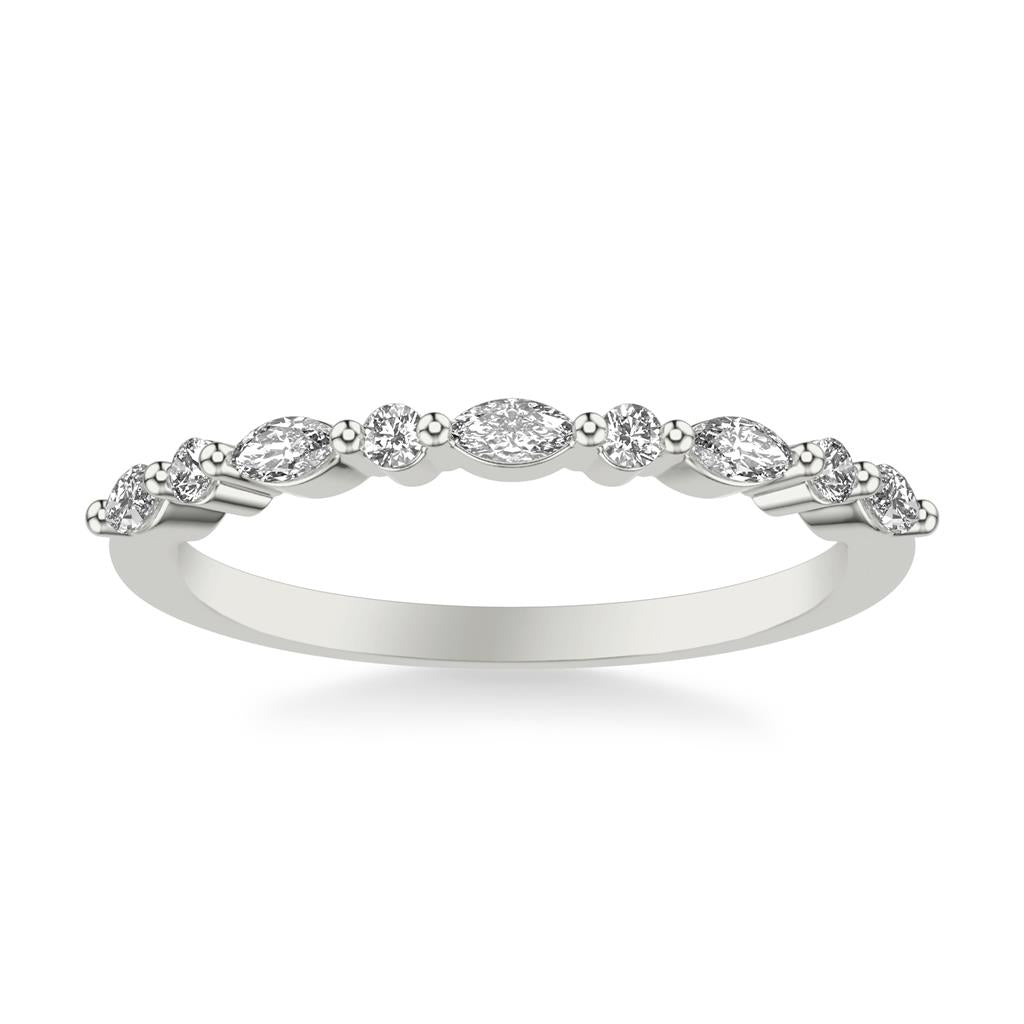 Dainty Marquise and Round Diamond Band - Skeie's Jewelers