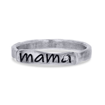 Lika Behar Stockton Sterling Silver "Mama" Diamond Accent Ring