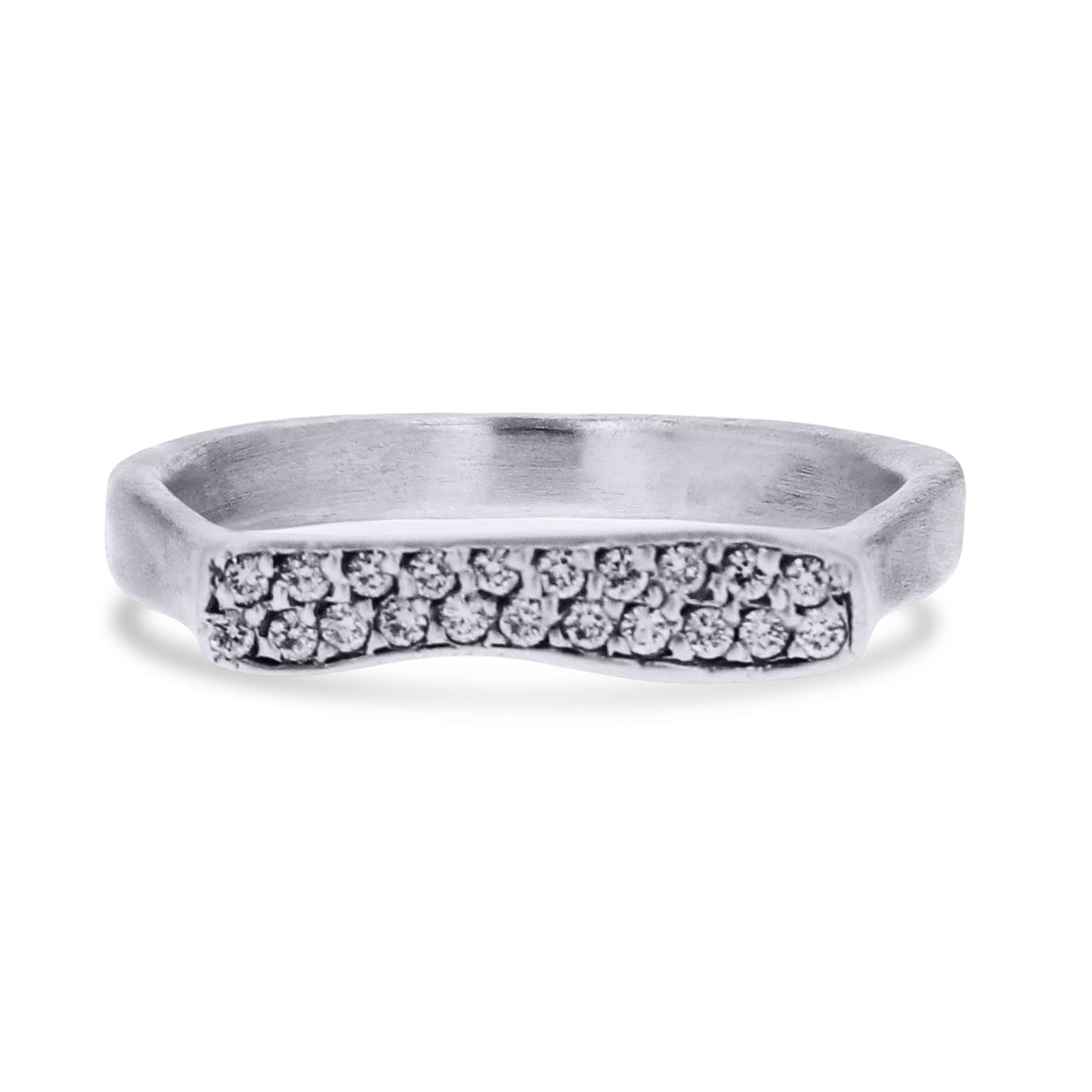 Lika Behar Sterling Silver Stockton Pavé Diamond Stacking Ring - Skeie's Jewelers