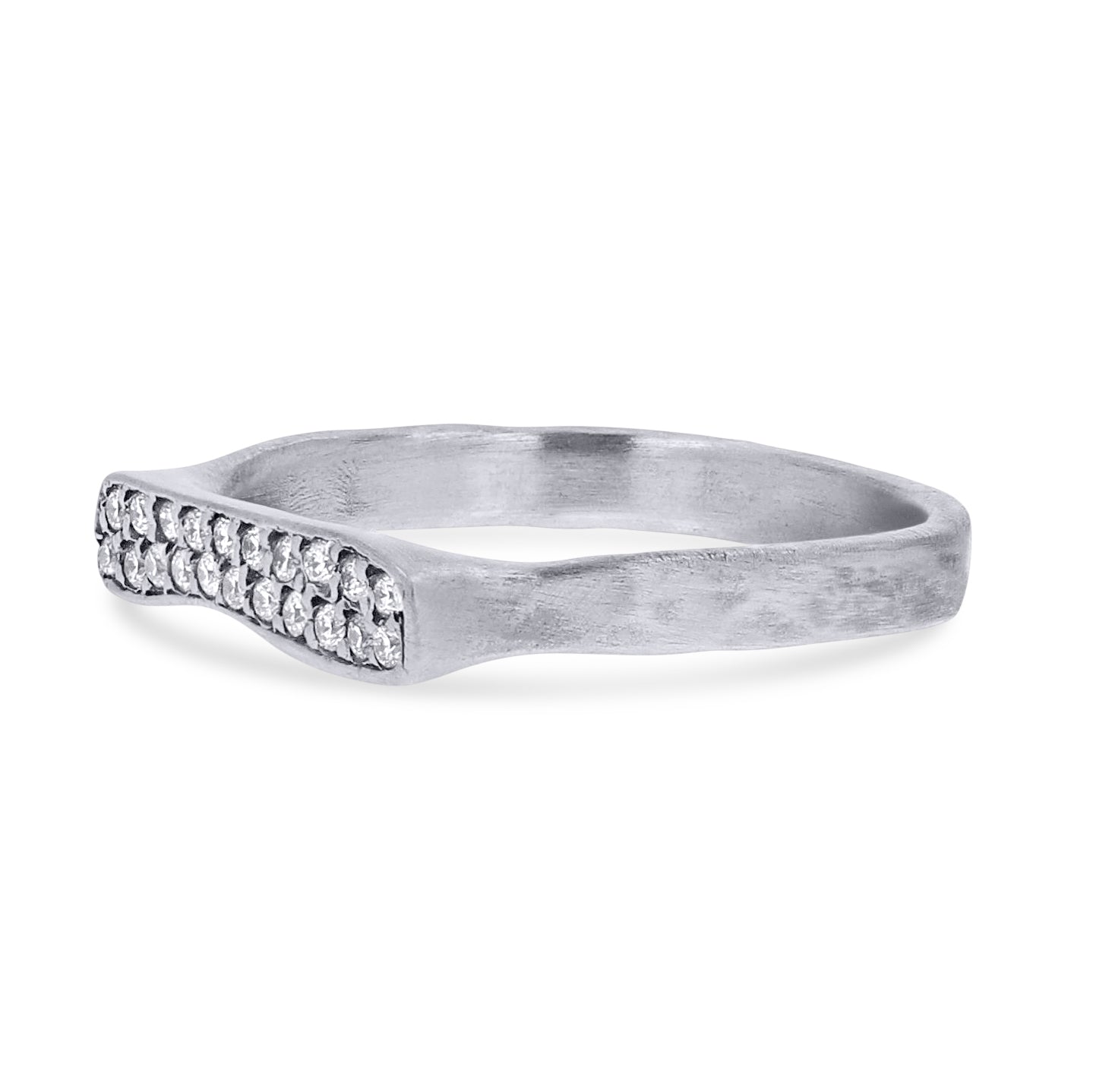 Lika Behar Sterling Silver Stockton Pavé Diamond Stacking Ring - Skeie's Jewelers