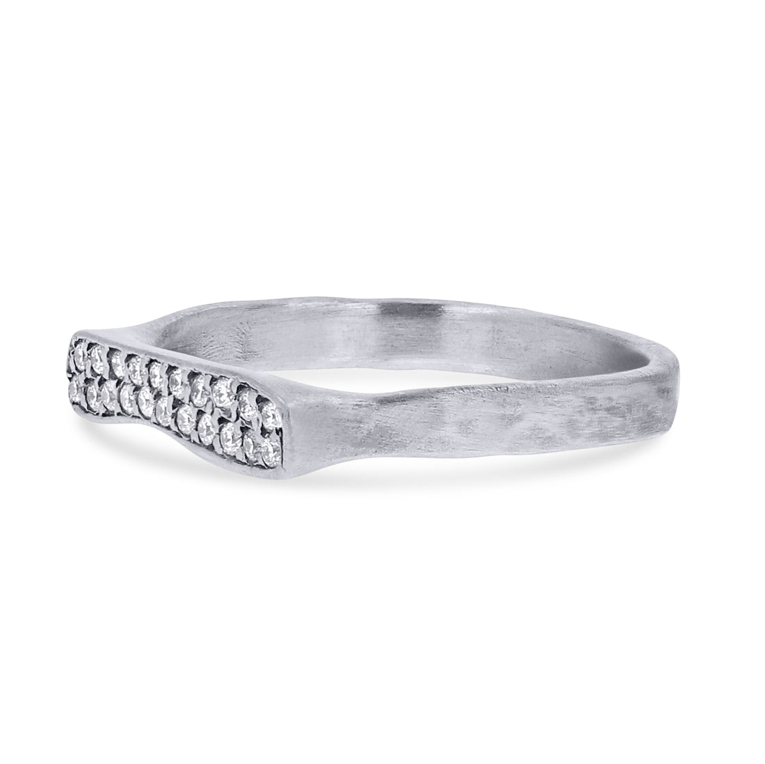 Lika Behar Sterling Silver Stockton Pavé Diamond Stacking Ring